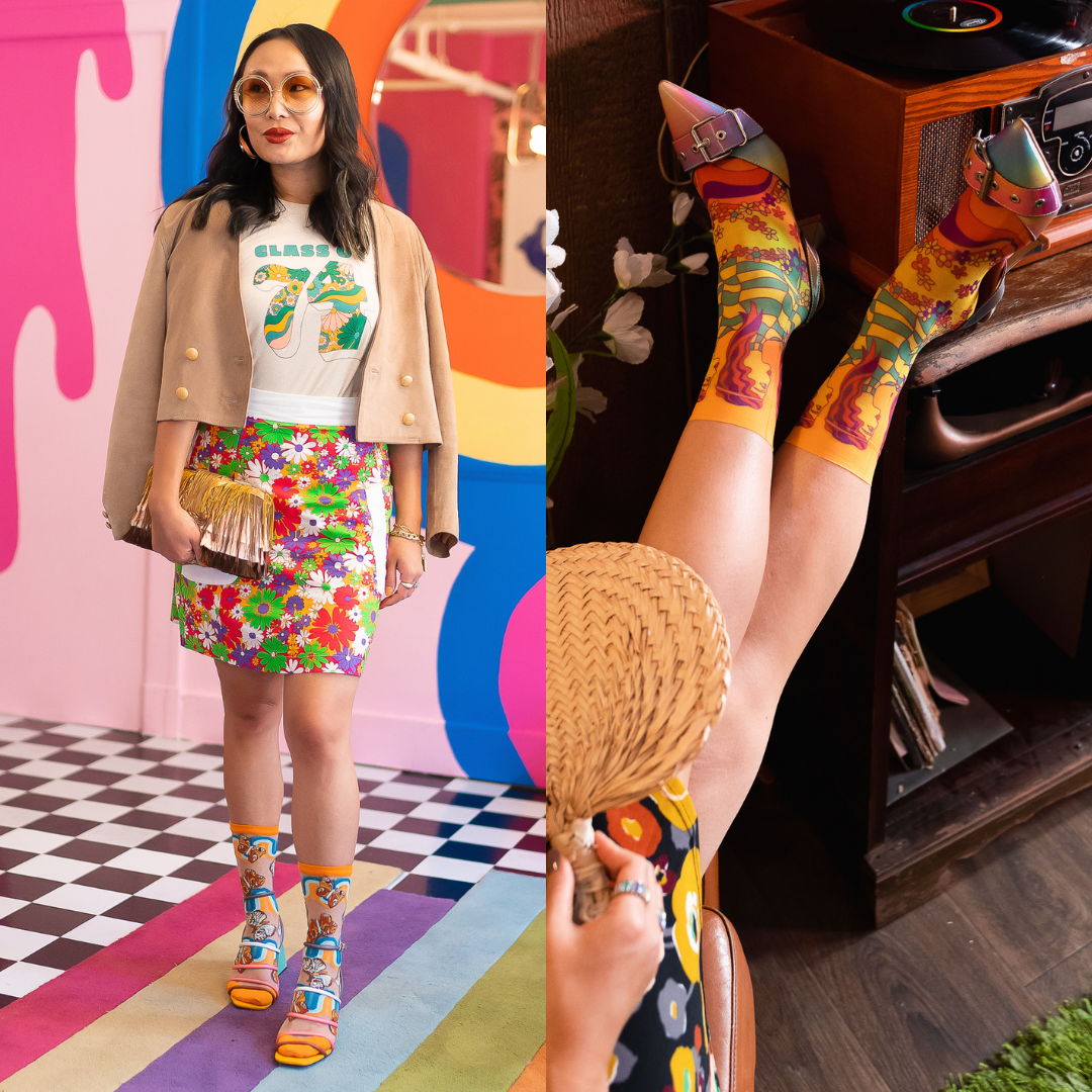 Sock Candy 70s retro socks, fashion socks, sheer socks